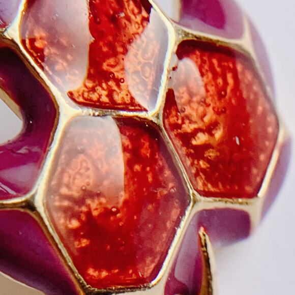 Modern Earrings Enamel Leaf Stud Gold Tone Graphic Color Block 2010-2020 - Picture 6 of 12